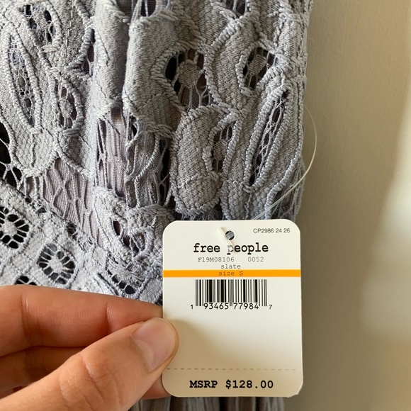ONE LEFT! Free People Adella Maxi Slip Dress Slate - Picture 8 of 9